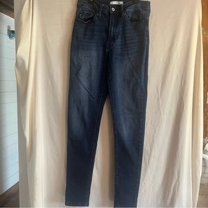 KanCan Women's Skinny High Rise stretchy Jeans Dark wash VBK1380R size 28